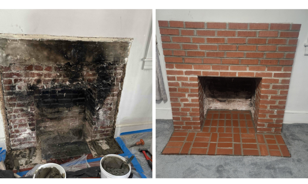 brick fireplace masonry repair