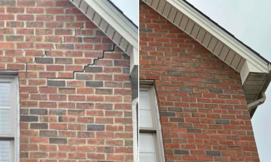 cracked exterior home brick wall repair