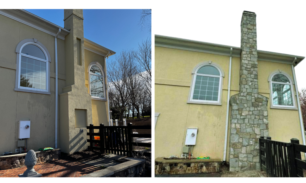 stone chimney refacing